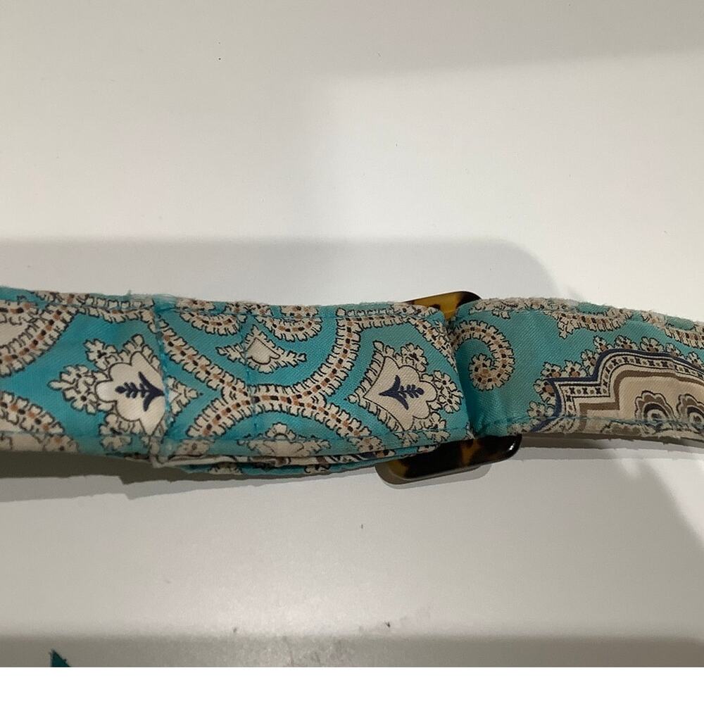 Vera Bradley Blue Beige Paisley Small Purse with Wear on Straps - Boho, Preppy - Picture 9 of 10